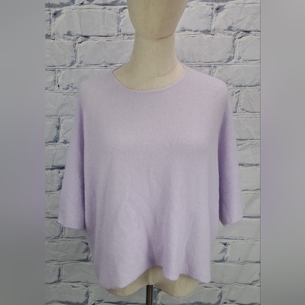 Charming Parrot Alpaca Superfine Purple Lavender Cropped Sweater Italy One Size